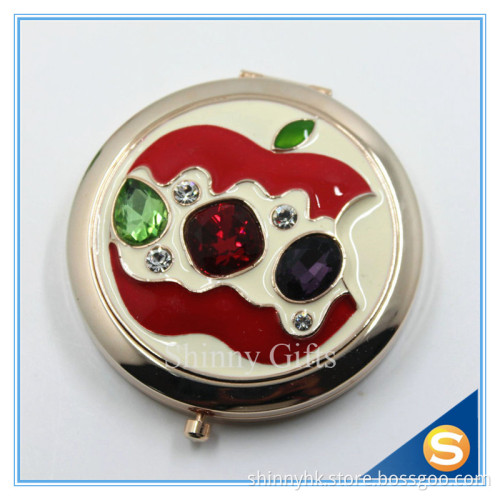Shinny Gifts Newest Design Round Compact Mirror Folding Small Pocket Mirror